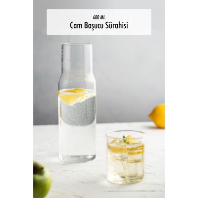 Borosilikat Cam Başucu Sürahisi & Cam Sürahi * 600 ml